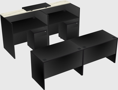 Shared u-shaped reception desks