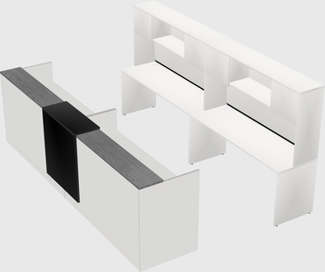 Shared u-shaped reception desks