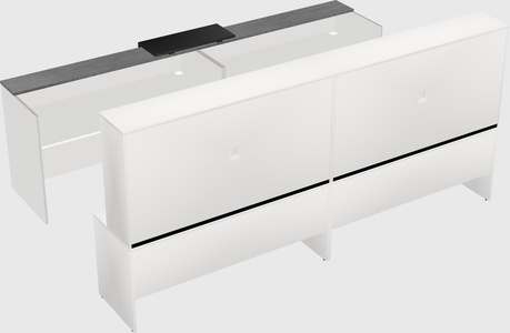 Shared u-shaped reception desks