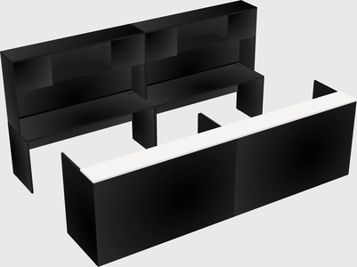 Shared u-shaped reception desks