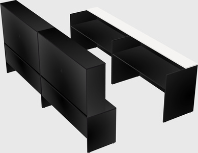 Shared u-shaped reception desks