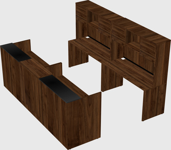 Shared u-shaped reception desks