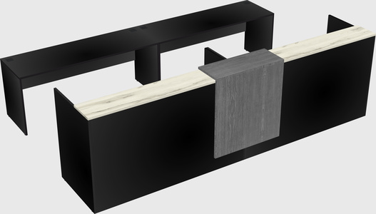 Shared u-shaped reception desks