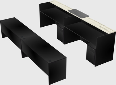 Shared u-shaped reception desks
