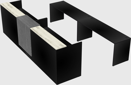 Shared u-shaped reception desks