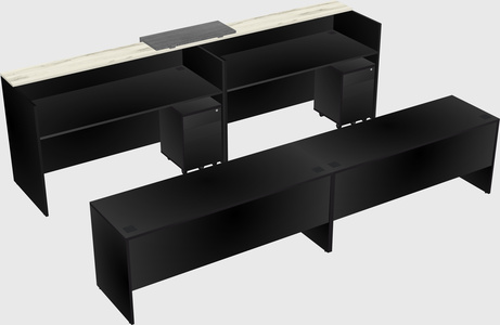 Shared u-shaped reception desks