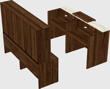 Shared u-shaped reception desks