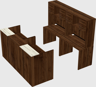 Shared u-shaped reception desks