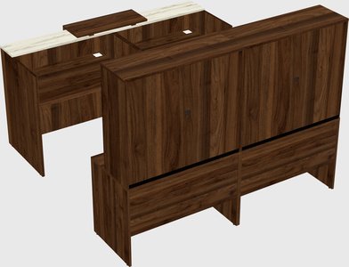 Shared u-shaped reception desks