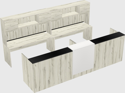 Shared u-shaped reception desks