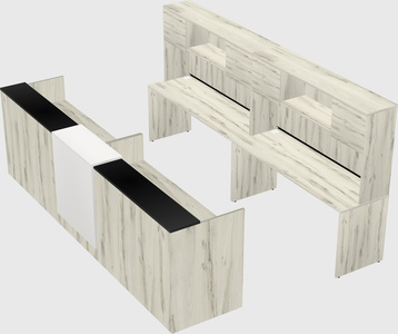Shared u-shaped reception desks