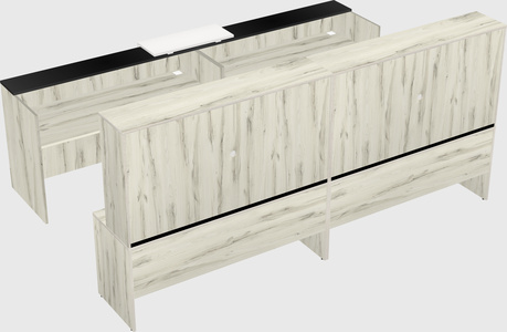 Shared u-shaped reception desks