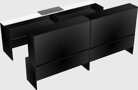 Shared u-shaped reception desks