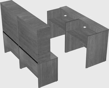 Shared u-shaped reception desks