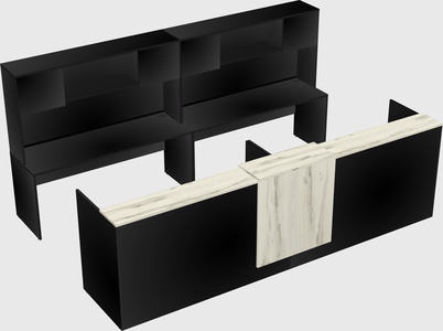 Shared u-shaped reception desks