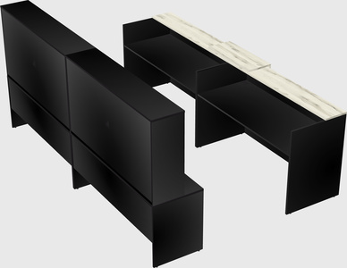Shared u-shaped reception desks