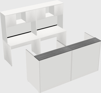 Shared u-shaped reception desks