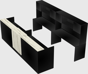 Shared u-shaped reception desks