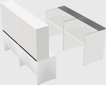 Shared u-shaped reception desks
