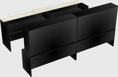 Shared u-shaped reception desks