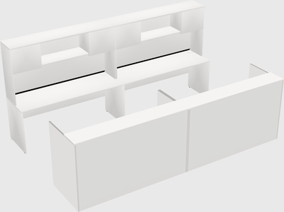 Shared u-shaped reception desks