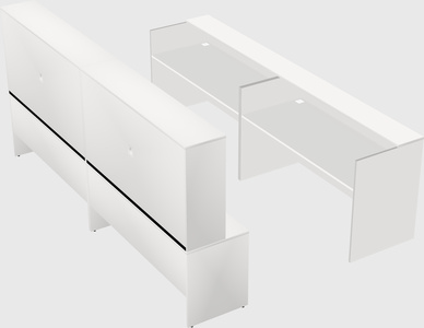 Shared u-shaped reception desks
