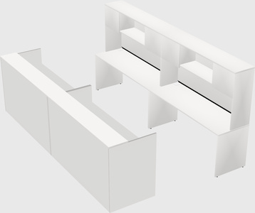 Shared u-shaped reception desks