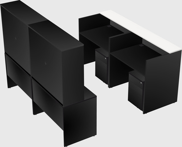 Shared u-shaped reception desks