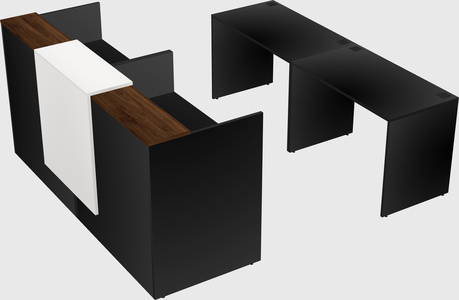 Shared u-shaped reception desks