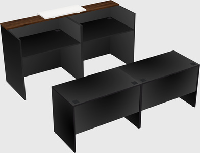 Shared u-shaped reception desks