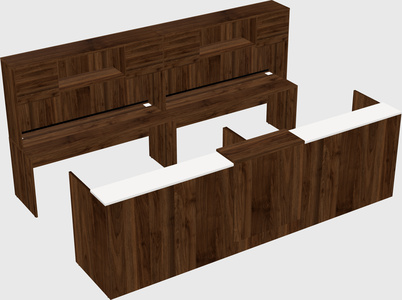 Shared u-shaped reception desks