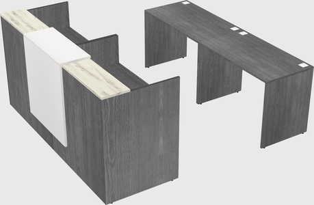 Shared u-shaped reception desks