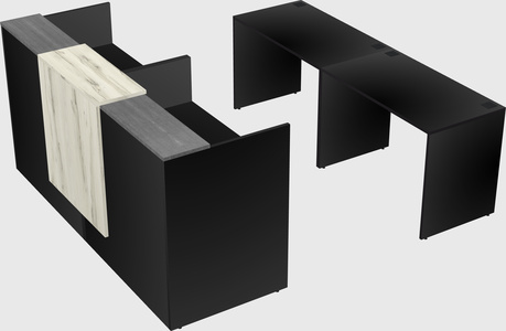 Shared u-shaped reception desks