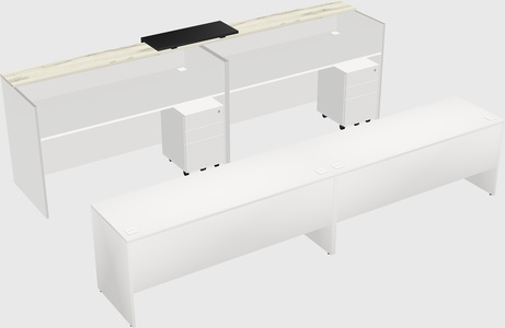 Shared u-shaped reception desks