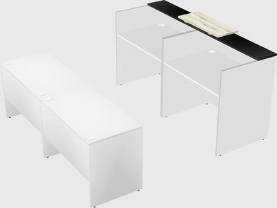 Shared u-shaped reception desks