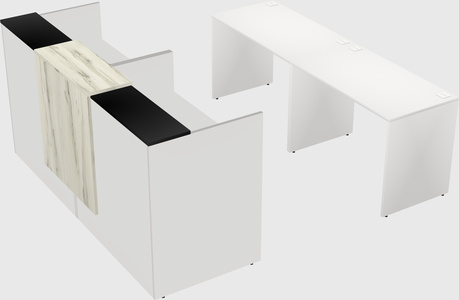 Shared u-shaped reception desks