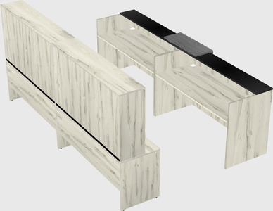 Shared u-shaped reception desks