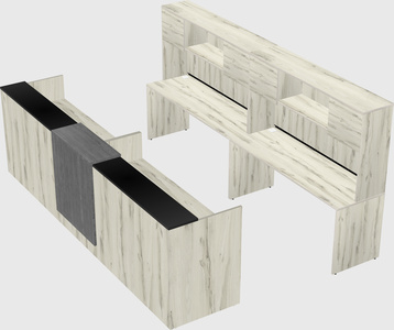 Shared u-shaped reception desks