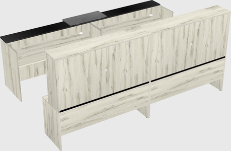 Shared u-shaped reception desks