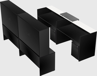 Shared u-shaped reception desks