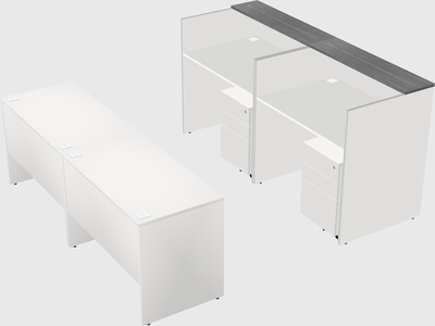 Shared u-shaped reception desks