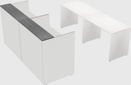 Shared u-shaped reception desks
