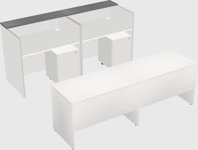 Shared u-shaped reception desks
