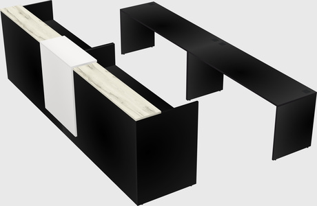 Shared u-shaped reception desks