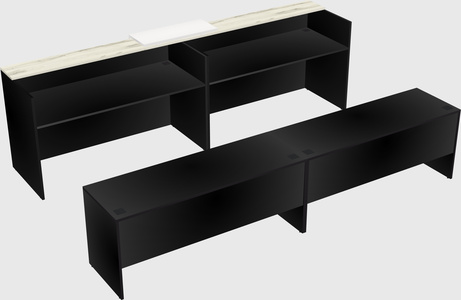 Shared u-shaped reception desks
