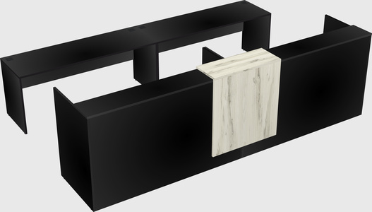Shared u-shaped reception desks