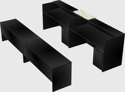 Shared u-shaped reception desks