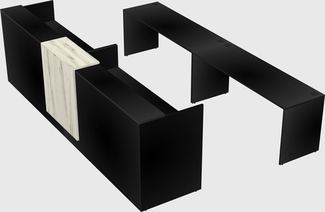 Shared u-shaped reception desks