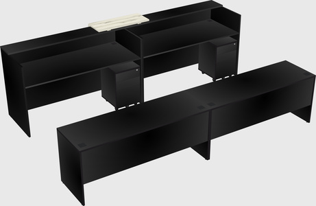 Shared u-shaped reception desks