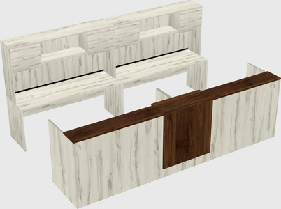 Shared u-shaped reception desks